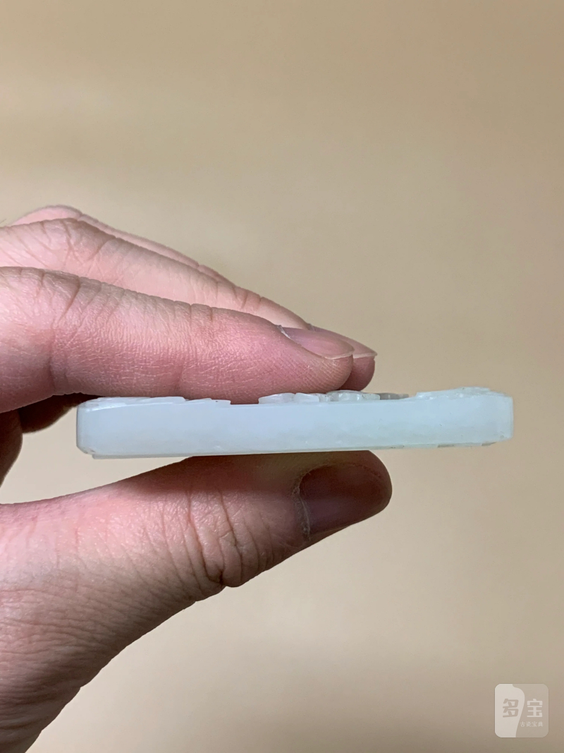 清 白玉太平同庆如意双童子纹牌 - 图4